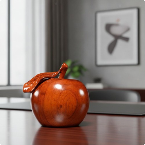 Natural wood apple shaped - natural,