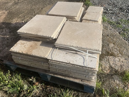 Tumbled travertine floor tiles - floor,