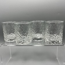 Ravenhead Siesta 5oz Sherry Or Shot Glass X4 Bark Ice Texture Vintage 1970s