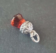 ANTIQUE STERLING SILVER ADIE & LOVEKIN THISTLE FOB CHARM PENDANT