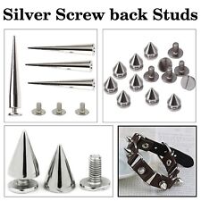 Silver Punk Cone Studs Spikes Screwback for DIY Leather Clothing Jacket
