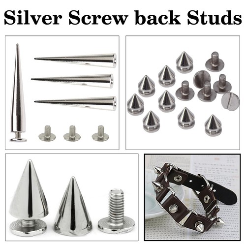 Silver punk cone studs spikes - studs,