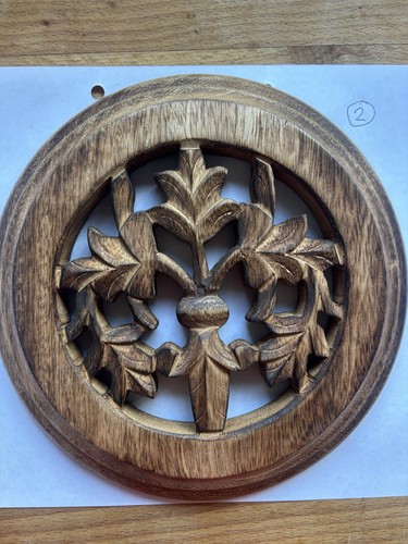 Handcarved wooden trivet stand - handcarved,