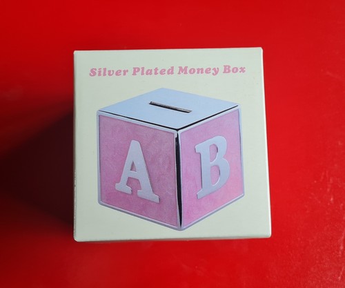Silver plated baby money box - plated,