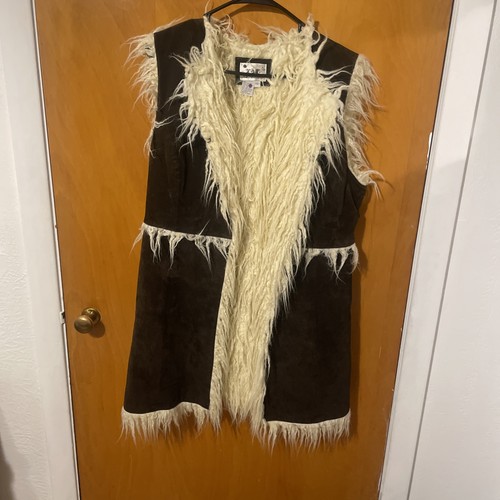 Lal suede long fauxfur - suede, brown