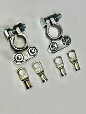 Leisure Battery Terminals Clamps Car Van Caravan Motorhome & 4x16mm Ring Posts
