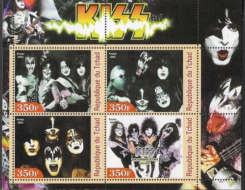 Kiss rock music special stamps - music,