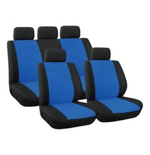 Blue Black Executive Car Seat Covers 8 Pc FOR MINI ONE COOPER COUNTRYMAN CLUBMAN