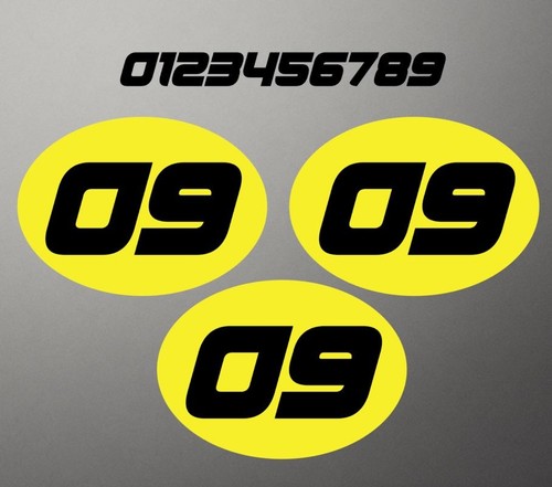 Oval race numbers vinyl - numbers,