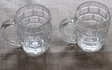 2 x DEMA Half Pint Clear Glass Beer Tankard Dimple Traditional Man Cave Bar