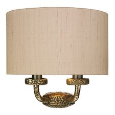 David Hunt Sloane Bronze Double 2 Light Wall Light Navy Shade