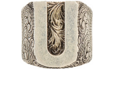 Gucci Initial Ring U Silver Q Men
