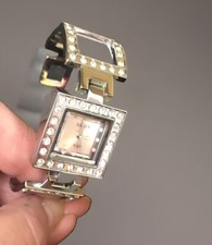 Quartz Watch With Crystal Detail Yaqin Ladies Square Faced with Bangle Style