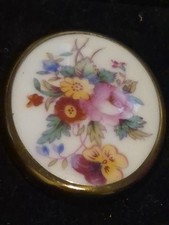 Gorgeous Vintage 1950s Royal Worcester Bone China Flower Brooch in original box