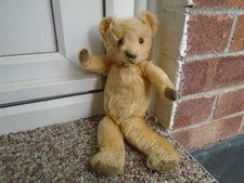 A vintage Merrythought teddy bear British , Mohair 12" high jointed