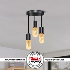 Black 3-Way E27 Flush Mount