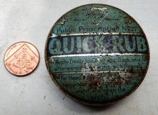Vintage Walfox Ltd Quick Rub  Menthol Balm Tin