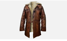 Men's Tom Hardy Bane Coat Dark Knight Rises Shearling Batman Leather Coat Jacket