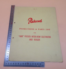 Rekord Instructions Parts List