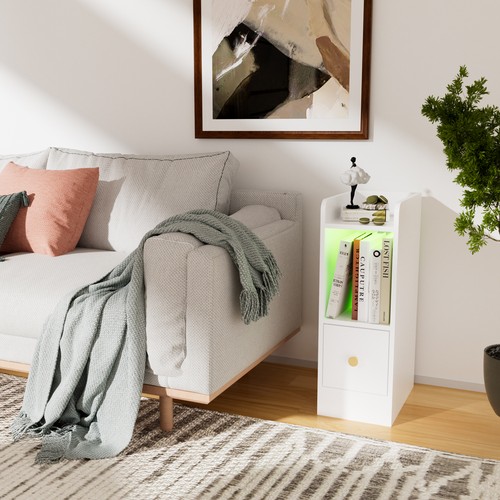 Led bedside table with - bedside,