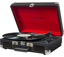 CROSLEY CRUISER PLUS BELT DRIVE BLUETOOTH TURNTABLE SPEAKERS BLACK CR8005F-BK4