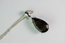 QVC - Designer 925 Silver Smoky Quartz Pendant and Chain