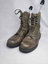 Diesel Men’s Cassidy Genuine Leather Olive Green Combat Boot Size UK 8 US9 EU42