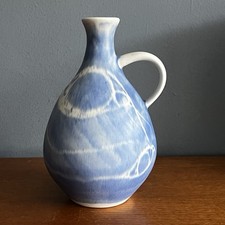 Vintage Aviemore Studio Pottery Blue Bottle Vase Scotland 1970's