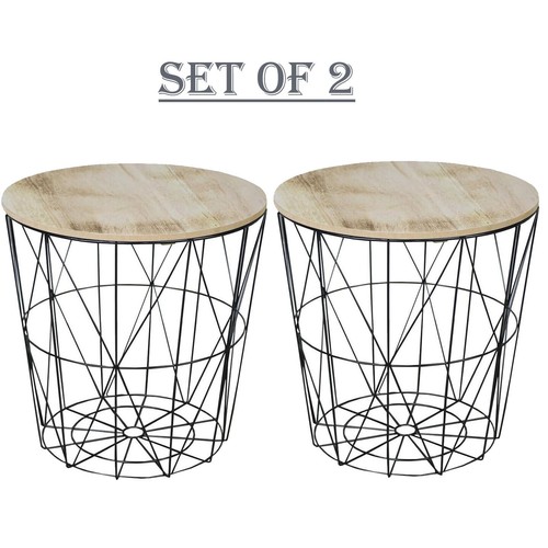 Round metal wire wood - metal,
