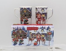 Set of 2 Boxed Santa's Workshop Xmas Festive Mugs Christmas Reindeer Gift Home