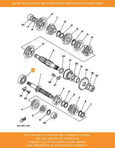 Yamaha bearing 93306 - yamaha, 93306-20469