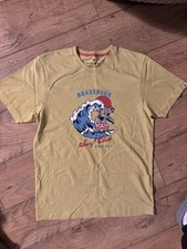 Brakeburn Surfing Bear Thick T-shirt Mustard Yellow Medium Sale Clearance