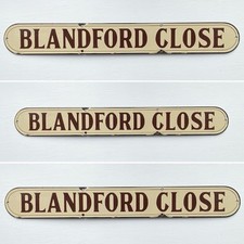 Antique Vintage 1930s Enamel Street Sign Blandford Close GPO Not Advertising 6