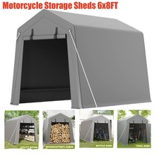 Motorcycle Bike Storage Sheds 6x8FT Portable Shed w/ Rolled up Zipper Door Tent