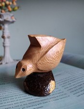 Unusual Carved Wooden Bird Figurine Wood Art Decorative Ornament Nature 