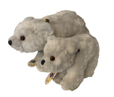 Vintage Rare - Lefray Polar Bears Plush x 2 With Original Tags&Bell Chains - 220