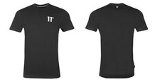 11 Degrees CORE T-Shirt Black Longline Crew Neck Casual Tee - Sizes XS S M L XL