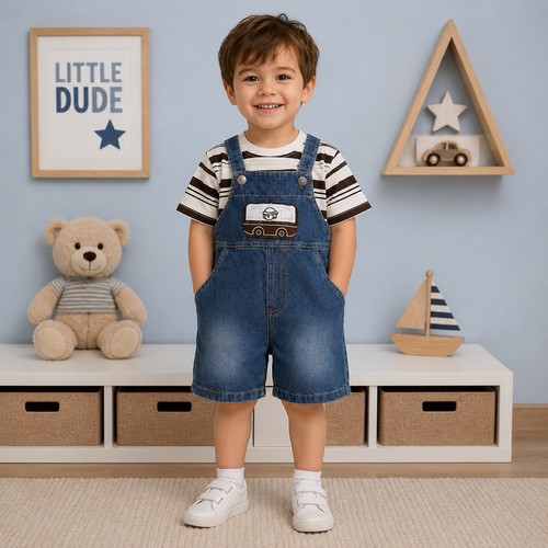 Boys 12m denim dungaree - denim,
