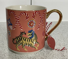 ANTHROPOLOGIE PINK MUG TIGER