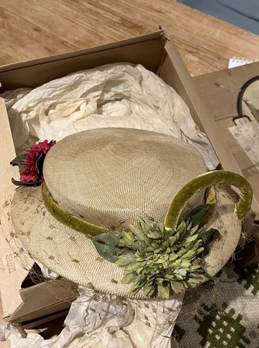 1950s vintage straw day hat - 1950s,