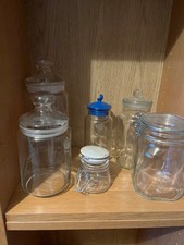 various glass jars for crafts or cooking