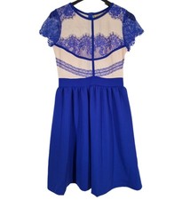 Evita Gold Blue Beige Lace