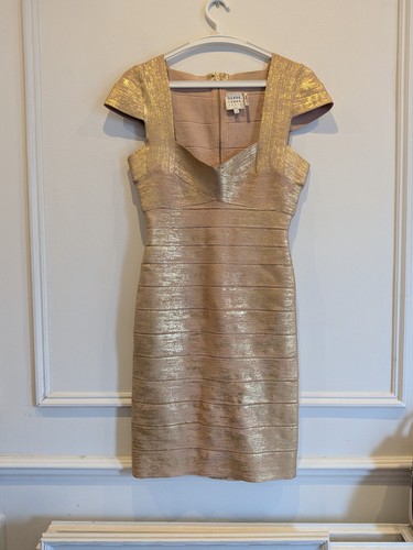 Herve leger metallic gold foil - herve,