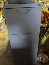 IKEA Erik 3-Drawer Filing Cabinet, Grey Metal, Lockable