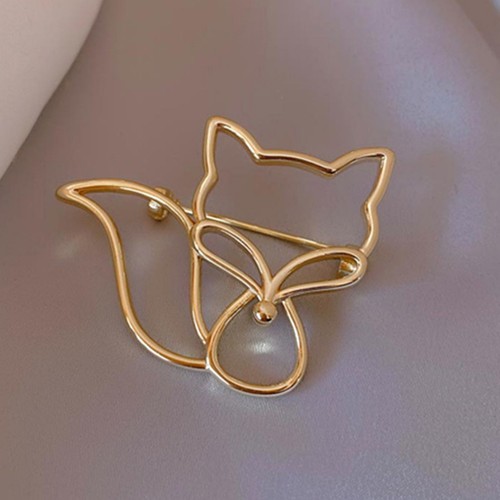 Alloy fox brooch - alloy, for