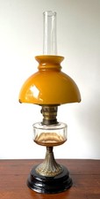 Vintage Antique 'Aladdin No. 23' Oil Lamp Light, brass, glass chimney, cast iron