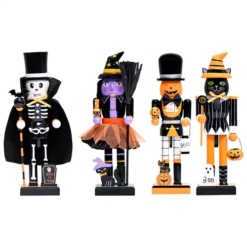Halloween nutcracker wooden - 1x,