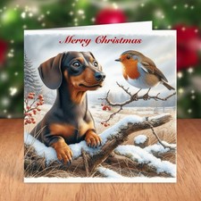 Dachshund Dog Christmas Card