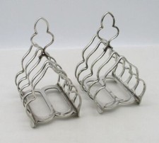 Small Pair of Silver Plated Toast Racks by Elkington c1900