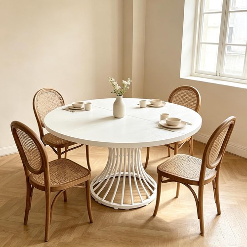 120cm round dining table white - round,